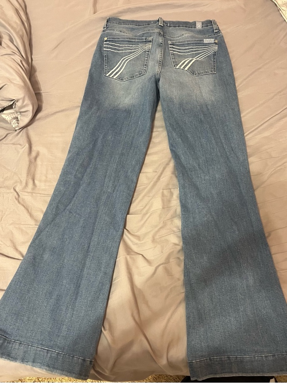 7 For All Mankind Medium Wash White Seven Stitching